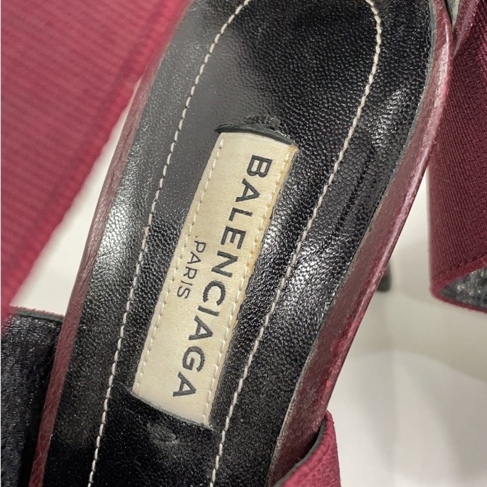 Balenciaga Valentine’s Day ready deep Burgundy Heeled Sandals 37.5 (7 1/2) 326 - Picture 3 of 12